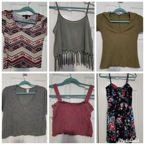 Lot of 7 crop tops and dress